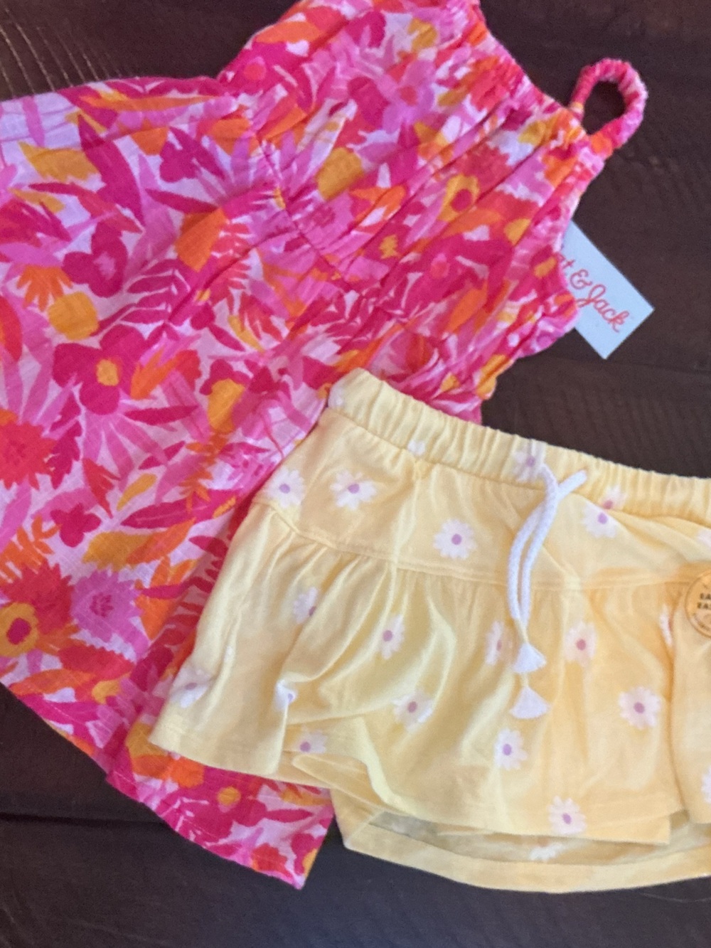 NWT Cat & Jack pink Sundress and Yellow Skort Size 2T